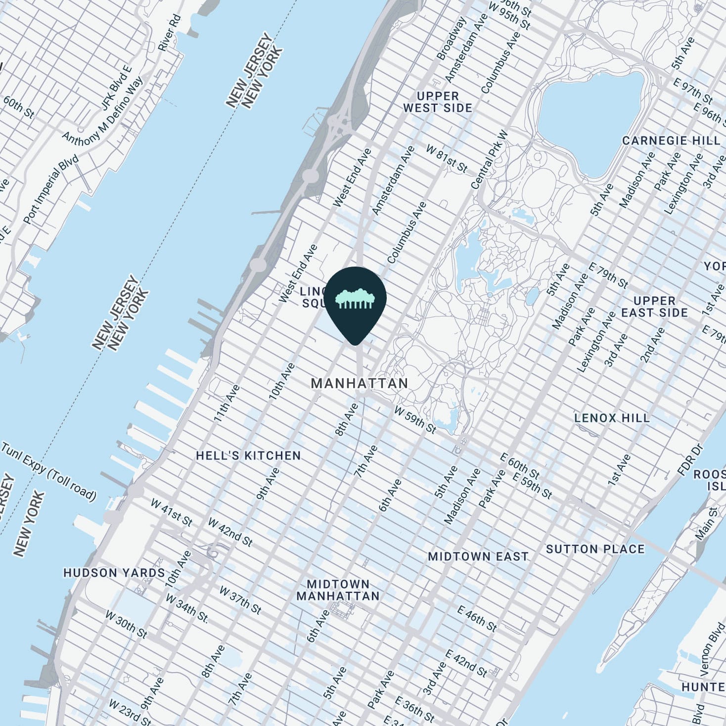 Central Park West Dentistry office on map